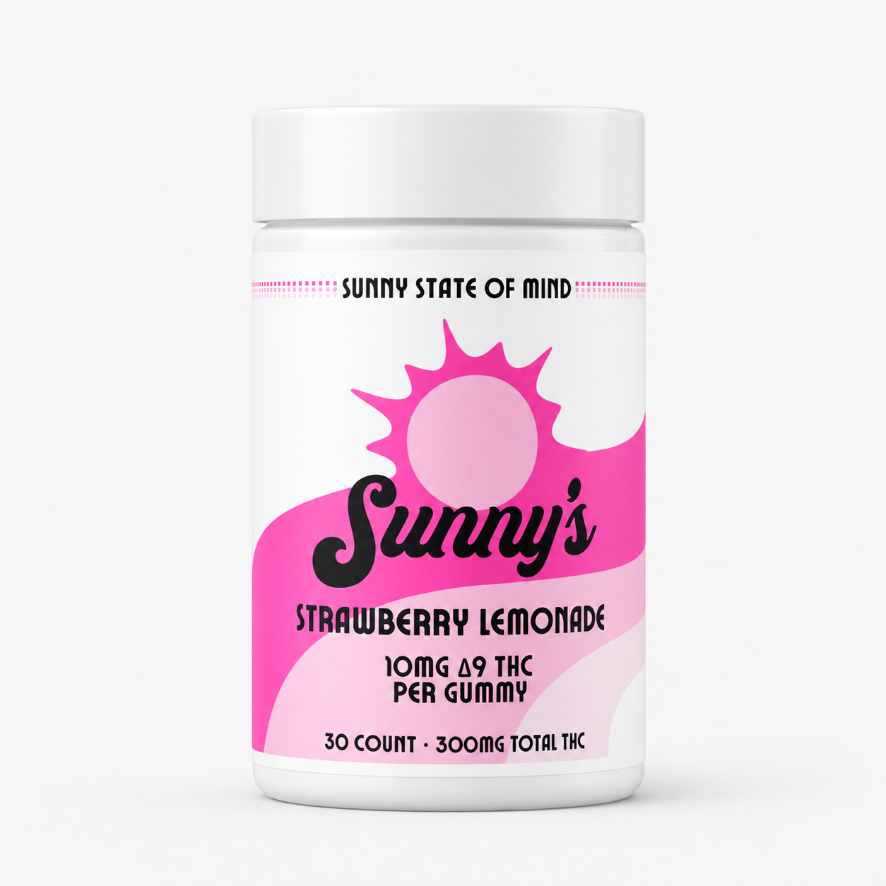 Sunny’s Delta 9 THC 10MG Gummies Strawberry Lemonade / 30-ct